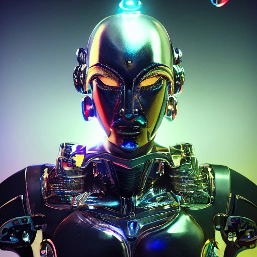 79711-32899297-cyborg head, three-dimensional elements, cybernetic disguised cgi character design, fullface mask, standing character, bejewelle.webp